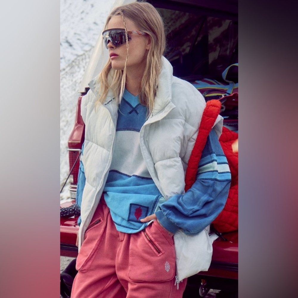 FP Movement by Free People Rugby Ready Washed Indigo Layer ~ XS ~ NWT - Picture 8 of 11